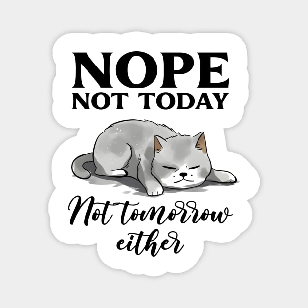 Nope not today not tomorrow either Funny Quote Hilarious Sayings Humor Magnet by skstring