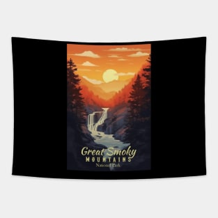 Great Smoky Mountains national park vintage travel poster Tapestry