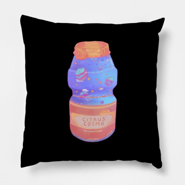 yakult, space, neon, cute, Planets, Galaxy, Kawaii, Pastel Pillow by Rice Paste