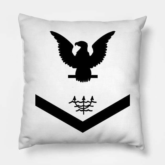 Navy - Rate - Ocean Systems Technician PO3 - OT - USN wo Backgrnd - All Black Pillow by twix123844