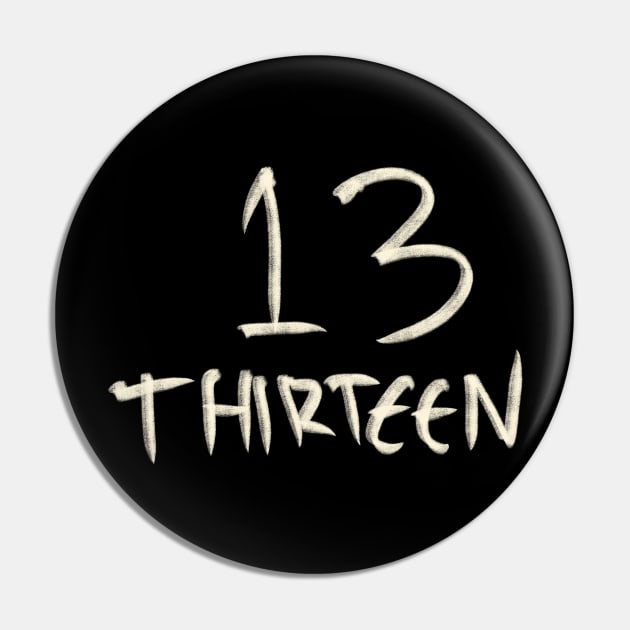 Hand Drawn Letter Number 13 Thirteen Pin by Saestu Mbathi