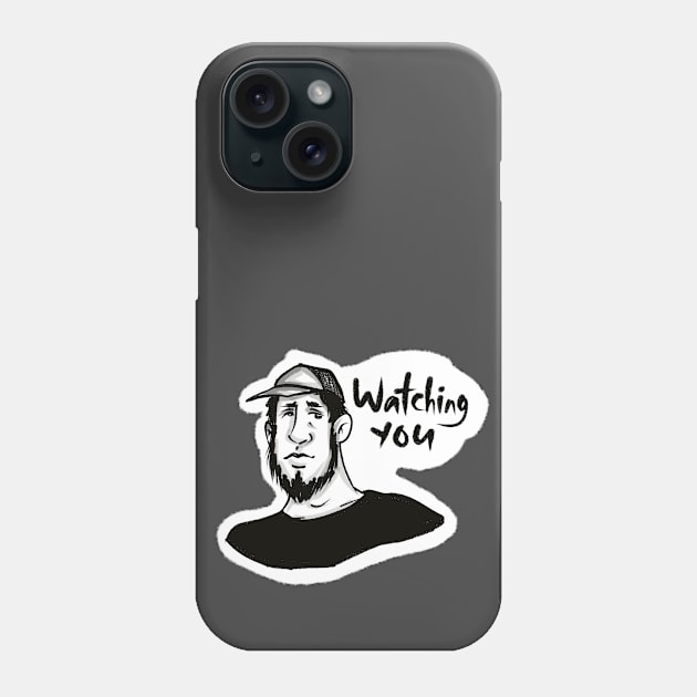 watching you. cute funny guy is watching you Phone Case by barbasantara