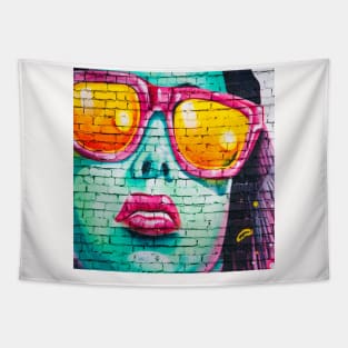 Graffiti Neck Gator Sunglass Woman Urban Art Tapestry