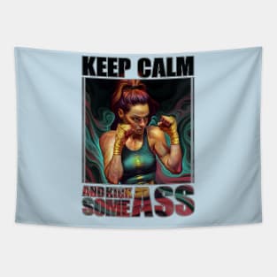 Keep Calm and Kick Some Ass Tapestry