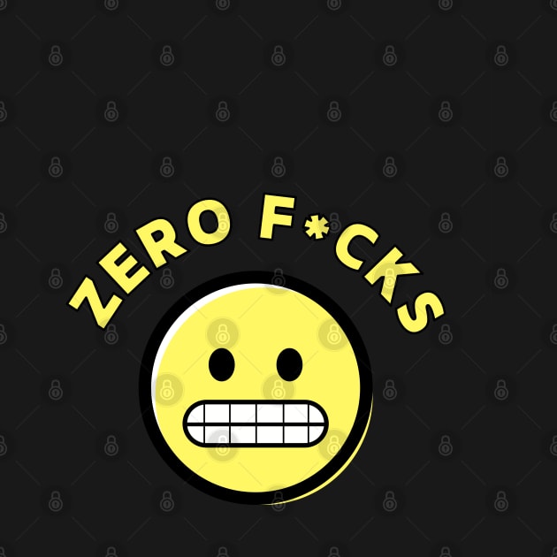 ZERO F*CKS - Yellow and black emoticon by MiaouStudio