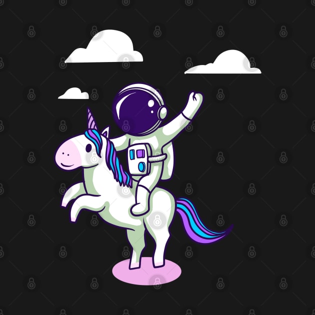 Cute Astronaut Unicorn Rider by dailydadacomic