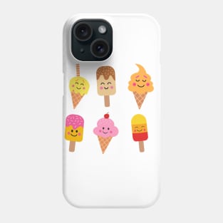 Kawaii Smiling Ice Cream and Popsicles Phone Case