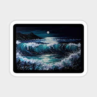 Moonlit Beach Serenity Magnet