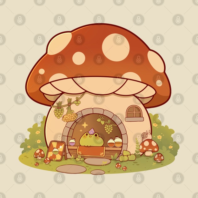 Mushroom potion shop by Rihnlin