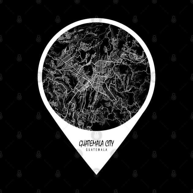 Guatemala City Map - Travel Pin by deMAP Studio