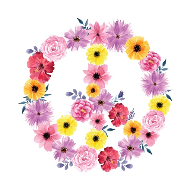 Flowers Peace Symbol by MunaNazzal