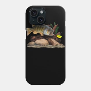 Largemouth Bass Chasing Fishing Lure Under Water Phone Case