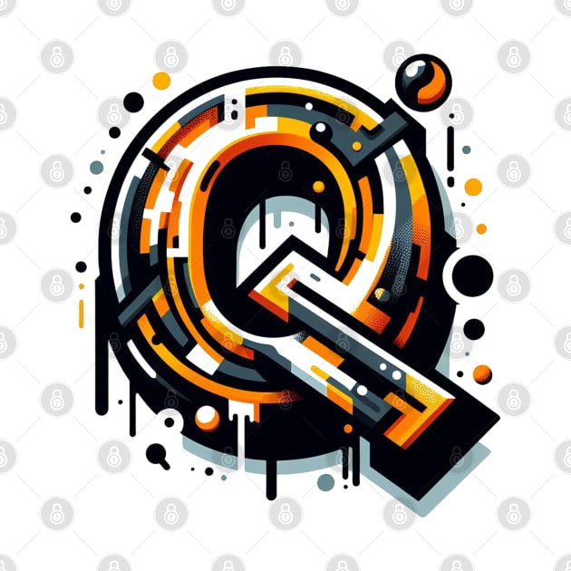 Letter Q design graffity style by grappict