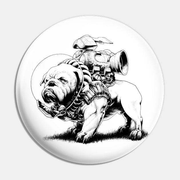 Jetpack Dog | Bulldog Pin by gregorytitus