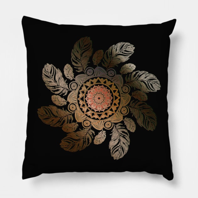 Dreamcatcher With Feathers Pillow by KateFDesigns