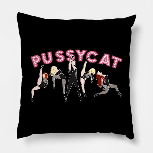 Girl Group Pussycat Pillow by fsketchr