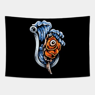 Fish Hook And Fish Head Tapestry