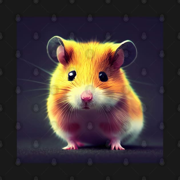 Colorful cute baby hamster by DyeruArt