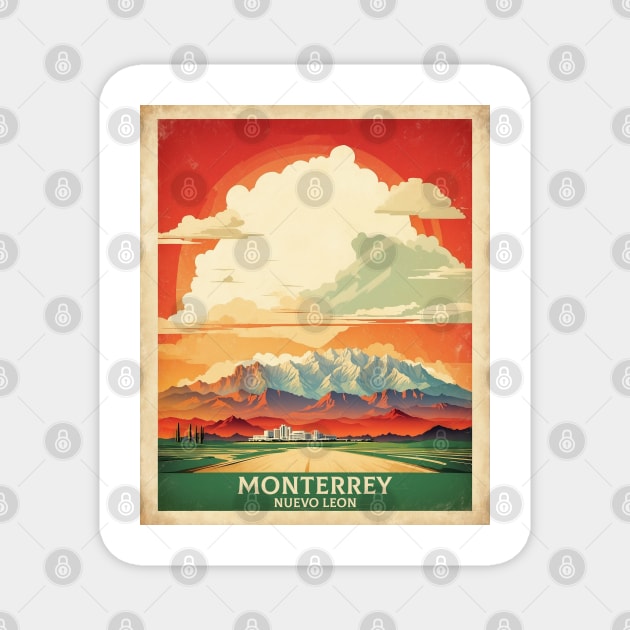 Monterrey Nuevo Leon Mexico Vintage Tourism Travel Sunset Magnet by TravelersGems