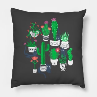 Cats Among the Cactus Pillow