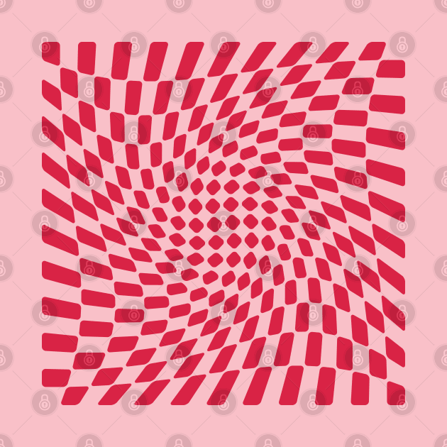 Red and pink twisted checkerboard by kallyfactory