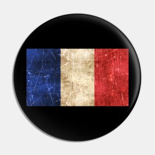 Vintage Aged and Scratched French Flag Pin