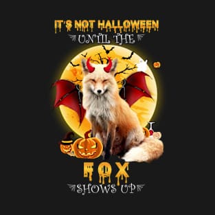 Cute Fox Witch Wizard Pumpkin Easy Halloween Costume T-Shirt