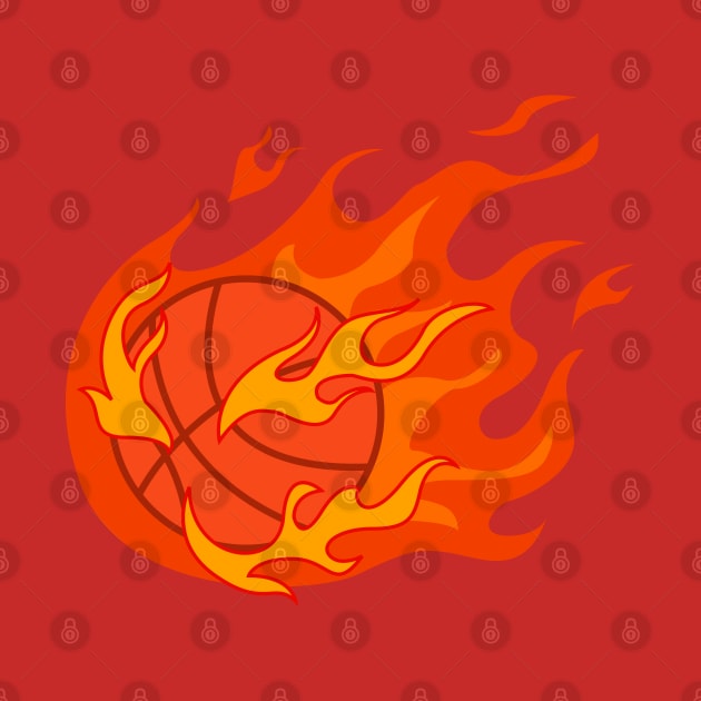 Blazing Victory: The Fiery Spirit of Basketball by Orange-C