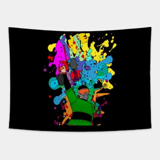 Colorful Paintball Motif Tapestry