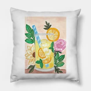 Iced floral summer lemonade Pillow