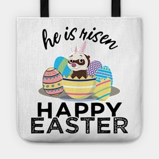 Cute Ferret Bunny Ears Easter Egg Hunt Risen Tote