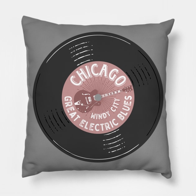 Chicago Great Electric Blues Guitar Pillow by Designkix