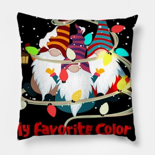 my favorite color is christmas lights Pillow