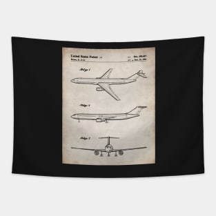 Boeing 777 Airliner Patent - 777 Airplane Art - Antique Tapestry