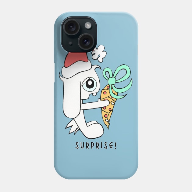 Surprise Christmas Gift from Lop Eared Bunny Phone Case by badlydrawnbabe