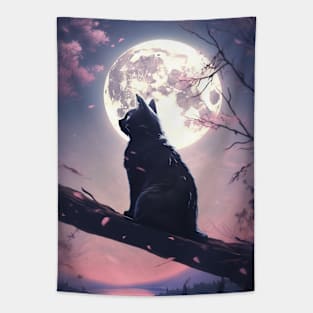 Kitty moon Tapestry