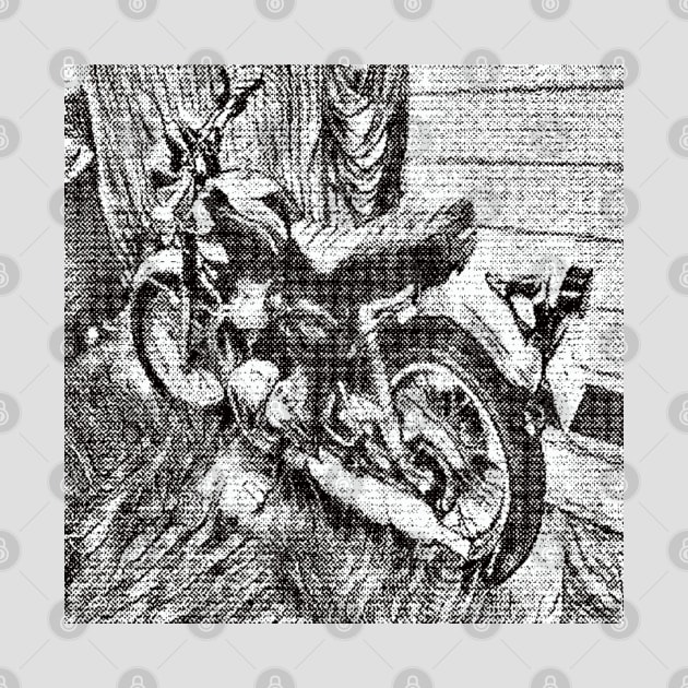 Big Bike Retouched Photo Vintage T-shirt Design Collectible by aspinBreedCo2