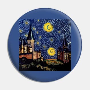 Starry Night Wizarding School Van Gogh Pin