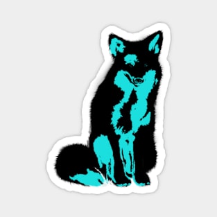 Colorful animals - cyan fox Magnet