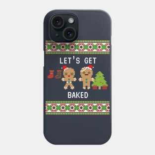 Let's Get Baked Funny Christmas Sweater Phone Case