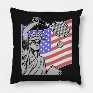 Statue of Liberty USA Tennis  American Flag Pillow