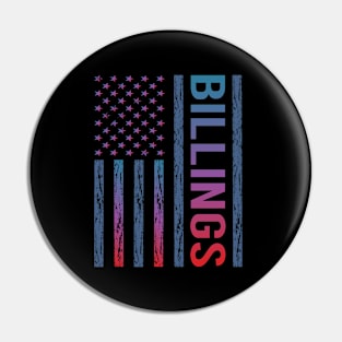 Blue Red Flag - Billings Pin