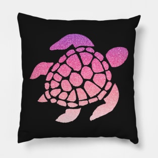 Pastel Pink Ombre Faux Glitter Turtle Pillow