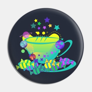 Starry Space storm in a tea cup - Kawaii Pin