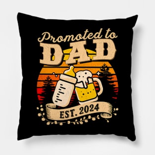 Promoted to Dad Est 2024 Soon to be Dad Father's Day Pillow