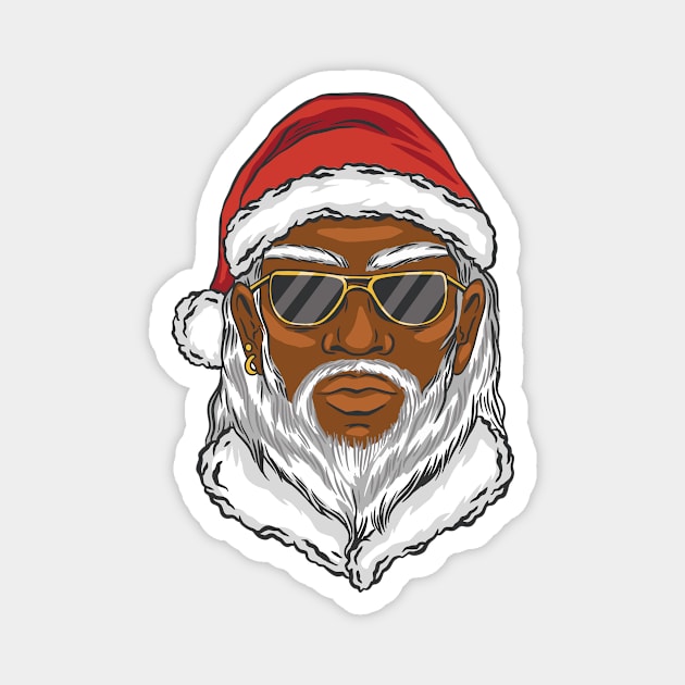 Black Santa Cartoon Magnet by SLAG_Creative