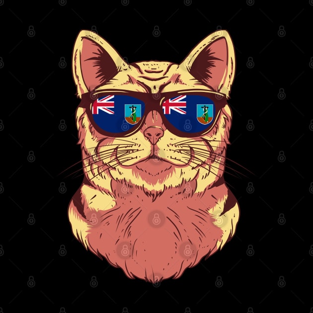 Montserrat Flag Montserratian Cat Sunglasses Funny Cat Lover by Boneworkshop