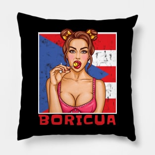 Proud Puerto Rico Flag, Puerto Rico gift heritage, Puerto Rican girl Boy Friend Boricua Puertoriqueño Pillow