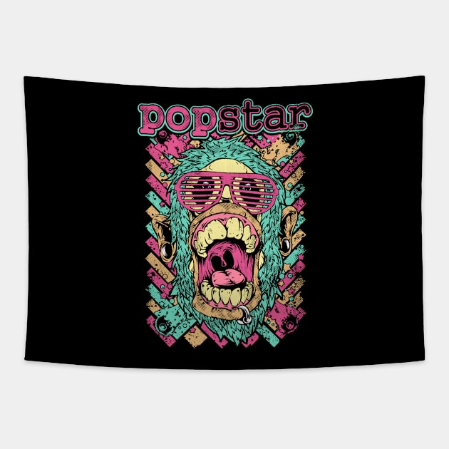 monkey popstar Tapestry by Yeeei