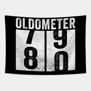 80Th Birthday Gift Funny Oldometer 7980 80 Years Old Tapestry